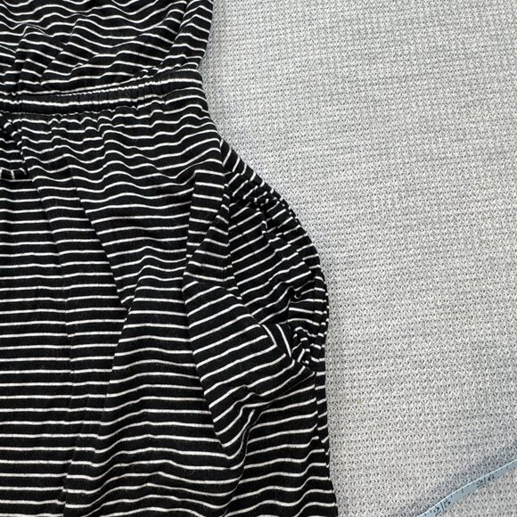 24/7 Maurices Women Size M Black White Striped Sleeveless Dress Drawstring Waist - Picture 6 of 15